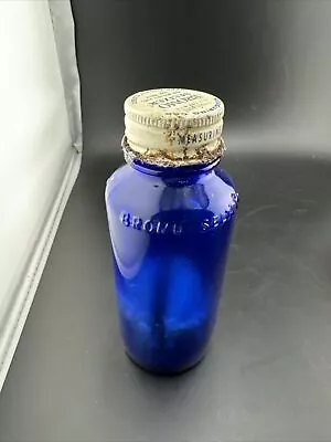 Vintage Cobalt Blue Glass Bromo Seltzer Bottle 4” Baltimore Md • $32.50