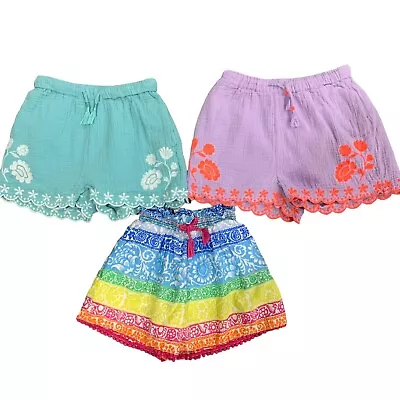 Mini Boden | Shorts Girls Pull On Cotton Embroidered LOT- Size 6 • $39.99