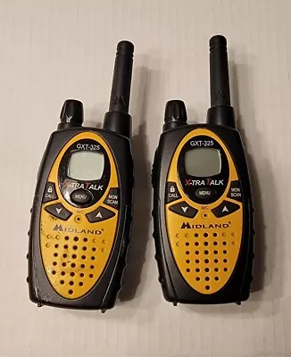 Midland GXT-325 Walkie Talkie Yellow Xtra Talk Set Lot Of 2 Two • $21.99