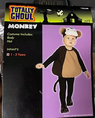 Monkey Costume Infant Size 1-2 Years NWT Totally Ghoul 2 Piece Set Halloween • $9