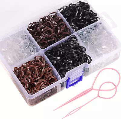 Clear Hair Elastic Bands 2500 Pcs Small Hair Bands For Girls Women Men Mini • £12.69