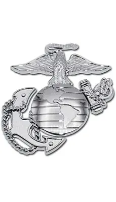 U.S. Marine Corps Premium EGA All Chrome Silver Auto Emblem Elektroplate • $19.99