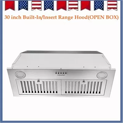 30  Built-in/Insert Range Hood 600CFM Kitchen Stainless Steel Stove Vent W/LEDs • $129.99