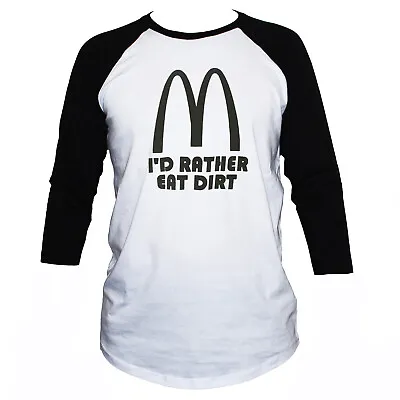 Funny Anti-McDonald's Protest T Shirt 3/4 Sleeve Unisex S-XL  • £21.15