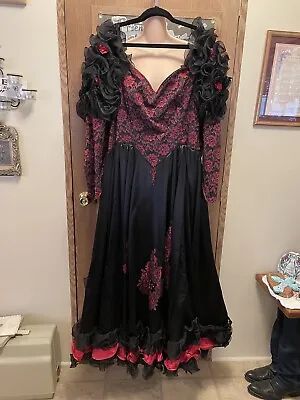 Mariachi Dress Black And Red Size 1X Hand Made Costume Dance Victorian Western • $165