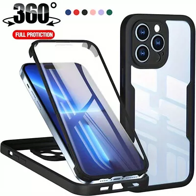 360 Case For IPhone 7 8 Plus X XR XS 11 12 13 14 Pro Max Clear Hard Back Cover • £5.24