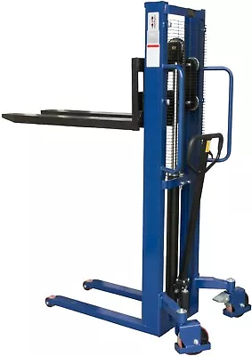 £1076.69 • Buy 1000kg Manual High Lift Hand Hydraulic Pallet Stacker Truck Forklift Move 1600mm