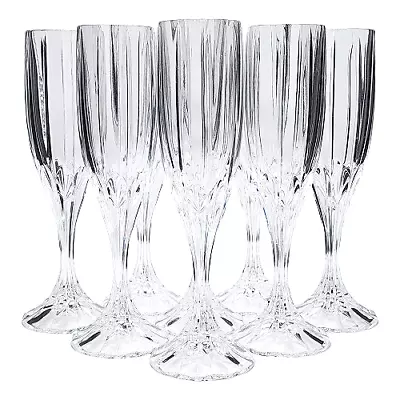 Mikasa  Berkeley  Collection Fluted Crystal Champagne Glasses Flutes Set Of 8 • $64.98