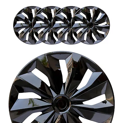SET OF 4 Hubcaps For Mitsubishi Eclipse Black Blue Wheel Covers 16  Tire Hub Cap • $44.99