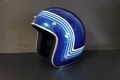 Vintage Style Motorcycle Helmet With Metal Flake • $110