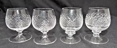 4 Vintage Retro Cut Diamond Pattern Crystal Stemmed Shot Glasses Barware Germany • $12.50