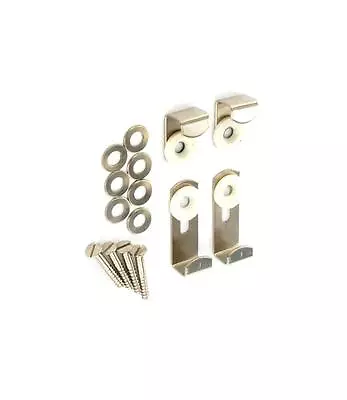  MIRROR / PICTURE HANGING KIT - Clip Set - Fitting Wall Brackets- Adjustable Fix • £3.61