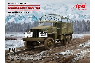 ICM  1:35 Scale Model Kit  Studebaker US6-U3 US Military Truck ICM35490 • £31.21