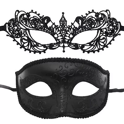 1 Pair Masquerade Masks For Couple Couple Venetian Woman Lace And Men PP Masques • $9.74