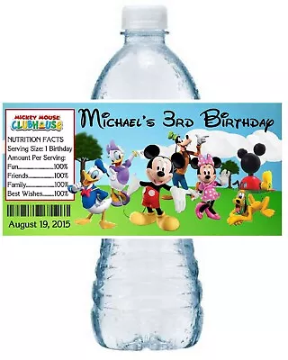 20 Mickey Mouse Clubhouse Birthday Party Favors ~ Water Bottle Labels • $9.99