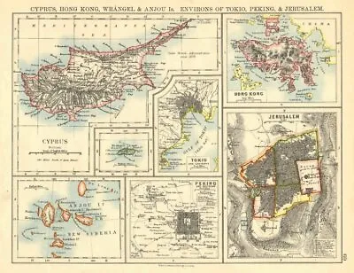 $55.45 • Buy CYPRUS HONG KONG TOKYO PEKING JERUSALEM. City Plans. Anzhu Islands  1899 Map