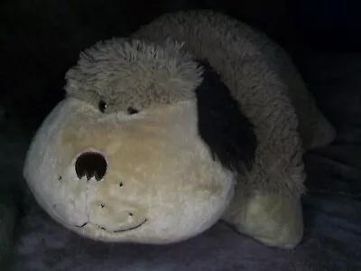 Dog Pillow Pets Plush Stuffed Animal Smiling Brown Snuggly Puppy 18  Cuddly Toy • $9.99