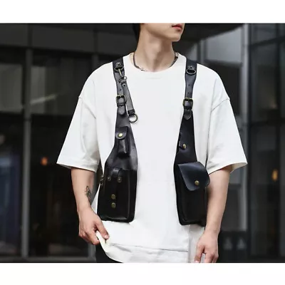 Adjustable Mens Anti-Theft Underarm Shoulder Bag PU Leather Wallet Holster Bag • $22.29