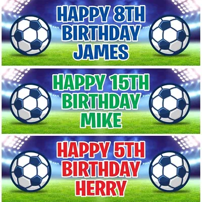 £10.39 • Buy 2 Personalised Birthday Banners Football Stadium Kids Party Decoration Poster