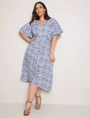 AUTOGRAPH - Plus Size - Womens Dress -  V Neck Kimono Hi Low Dress • $20.45