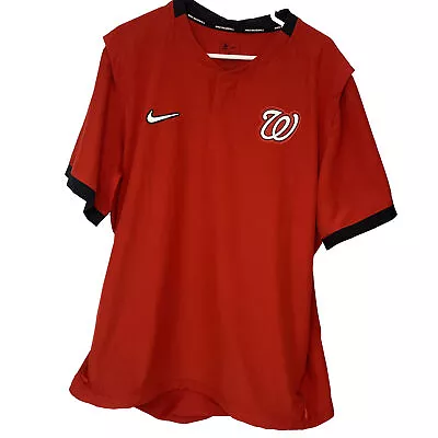 Men's Nike Washington Nationals Short Sleeve Pullover Jacket Size XL Authentic • $45.99