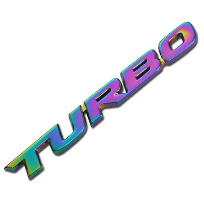 Neo Metal Turbo Text Engine Race Motor Swap Emblem Badge For Trunk Hood Door • $9.88