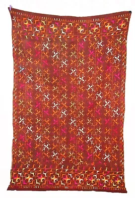 Old Ethnic Vintage Indian From Punjab Phulkari Textile Handmade Embroidered Bagh • $130