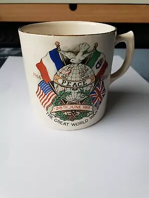 X913 Great War Peace Mug 28th June 1919 Peace And Justice • £5