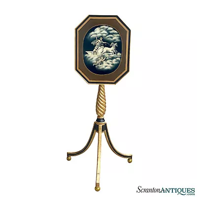 Vintage NeoClassical Rococo Gold Gilded Tilt-Top Firescreen Cocktail Table • $550