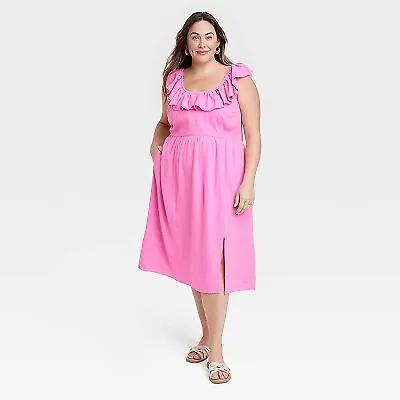 Women's Ruffle Maxi Empire Waist Dress - Ava & Viv • $13.99