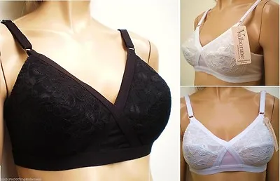 Valbonne High Quality Soft Cup Lace Cross Your Heart Bra Wide Straps 32 To 42  • £6.99