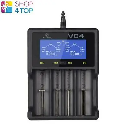 XTAR VC4 Li-ion BATTERY CHARGER CYLINDRICAL BATTERIES LCD USB NiMH NEW • $54.13