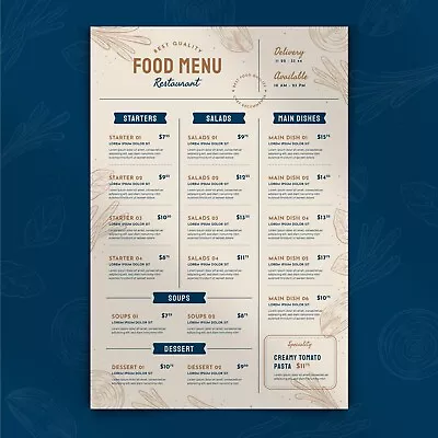 Takeaway Menu Design Double Side Menus Printed  A5-A4 For Restaurant/takeaway • £0.99