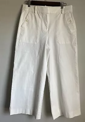 J. Crew Women’s White Classic High Rise Wide Leg Stretch Chino Sailor Pants 10 • $23.85