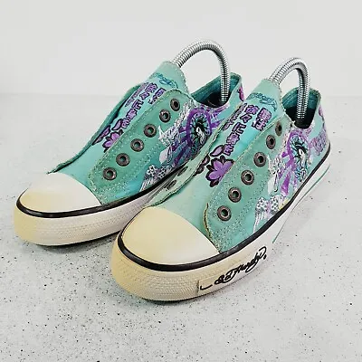 ED HARDY Womens Size US 8 Or EUR 39 Tattoo Geisha Sendai Y2K Sneakers Shoes • $61.12