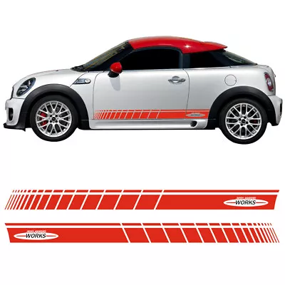 2X For Mini Cooper R56 F56 Side Stripes Graphics Decal John Cooper Works Sticker • $24.27