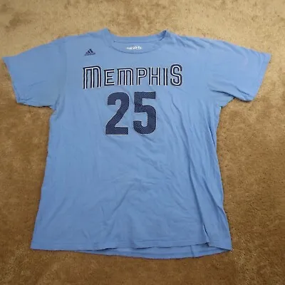 Memphis Grizzlies Shirt Adult Large Blue #25 NBA Basketball Outdoor Adidas Mens • $12.88