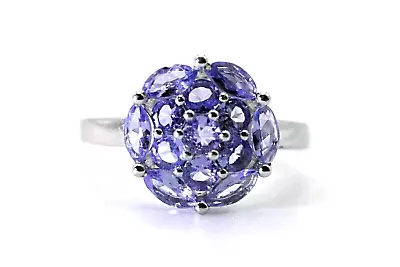 Ring Blue Tanzanite Genuine Natural Mined Gems Solid Sterling Silver R 1/2 US 9 • £69.99