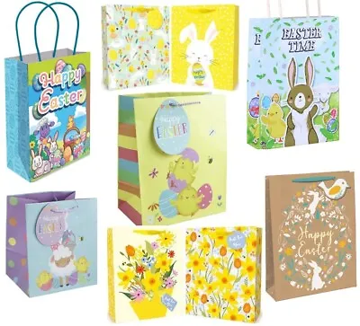 Happy EASTER GIFT BAG PAPER Egg Hunt Present Tag Wrap Egg Party Treat Loot Bags • £2.99