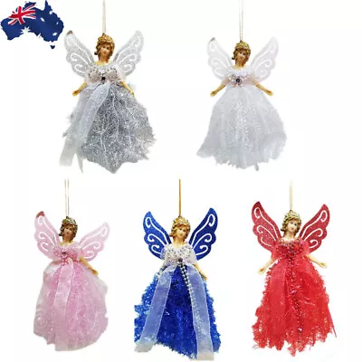 Christmas Tree Fairy Angel Doll Pendant Xmas Party Gift Hanging Topper Ornaments • $10.51