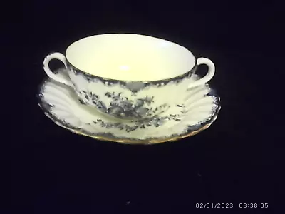 Royal Worcester Mansfield Soup Bouillon Bowl & Liner 2 Handled Bowl • $12.99