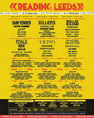 £2.99 • Buy READING AND LEEDS FESTIVAL Print Event Poster Promo Bands Acts Line Up &