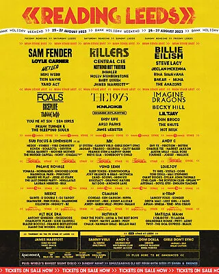 £2.99 • Buy READING AND LEEDS FESTIVAL Print Event Poster Promo Bands Acts Line Up &