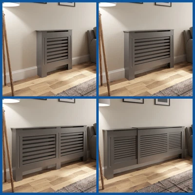 £44.99 • Buy Radiator Cover Wall Cabinet MDF Wood Grey Horizontal Style Multiple Sizes Modern