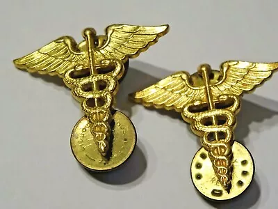 Medical Caduceus ~ 2 Nice Gold Tone Medical Caduceus  1  • $8.99