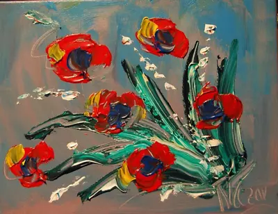 FLOWERS   PAINTING  Abstract Pop Art IMPRESSIONIST  Canvas Gallery GY8OF34 • £200.79