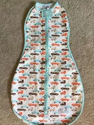 $7.99 • Buy WOOMBIE 0-3m 5-13lbs Cars Original Baby Swaddle Sleep Sack Aquamarine NEW
