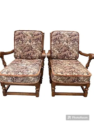 £215 • Buy Ercol Easychair Low Armchair Floral Upholstery Pair