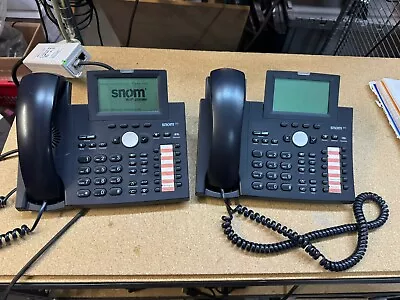 2 X SNOM 370 VOIP Phone Telephone Black W/o Power Complete LOT 2 • $40