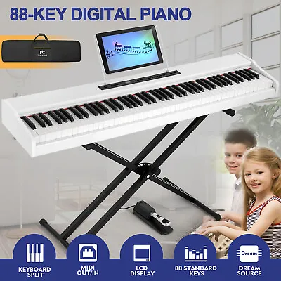 Portable 88Key Full Size Semi Weighted Digital Piano Electronic Keyboard W/Pedal • $209.99